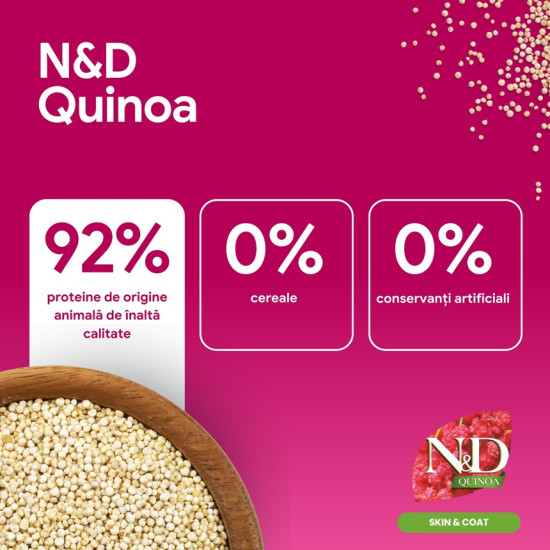 Farmina ND Quinoa Skin Coat Herring Coconut hrana dietetica pisici adulte 5 kg